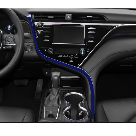 For Toyota Camry 2018-2024 Blue Inner Center Console Dashboard Strip Cover 1PC