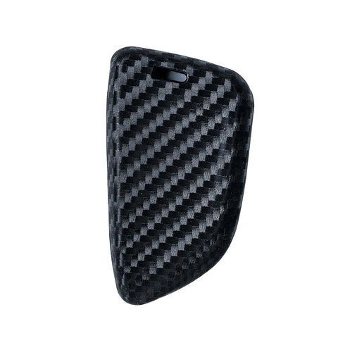 for BMW Key Fob Cover - Keyless Entry Carbon Fiber Style Key Fob Case with Keychain - Black TPU Remote Smart Key Holder Protector for BMW New 7 Series X1 X5 X6 M5 M6 5 Series 2018 3/4-button Key