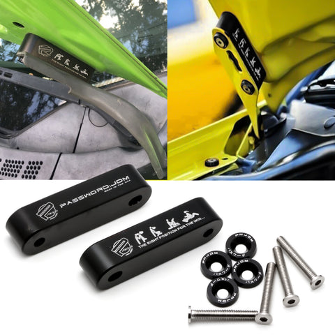 Red / Gold / Blue / Black / Neo / Silver Hood Spacer Riser Kit for Honda Civic Acura Integra, Aluminum Alloy Billet Car Hood Vent Spacer Riser Modification Set