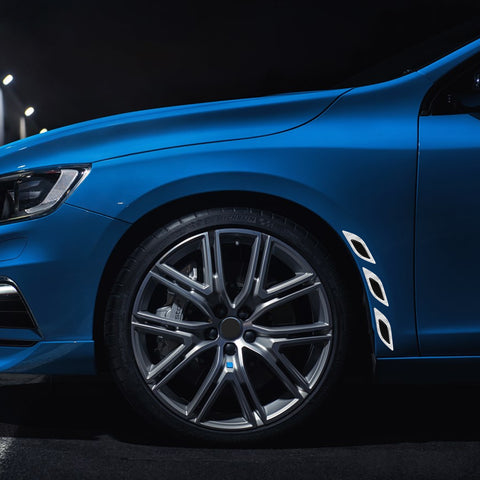 6x White w/ Carbon Fiber Pattern 3D PVC Night Reflect Car Vent Edge Bumper Decal