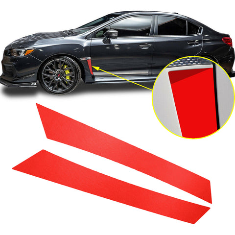5D Carbon Fiber Style / Matte Red Fender Vent Overlays Vinyl Decal Trim for Subaru WRX STI 2015-2021