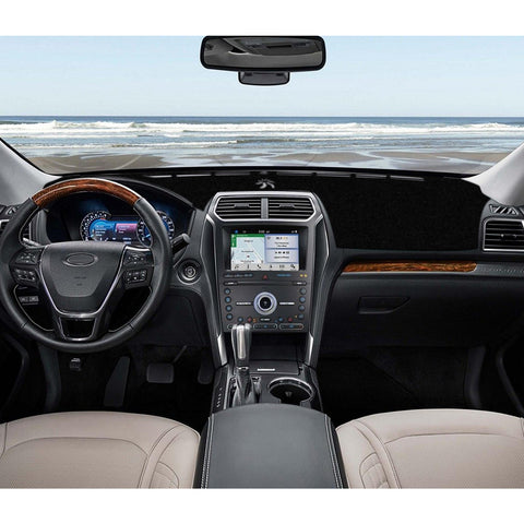 Center Console Dashboard Mat Pre-cut Non-Slip Sunshield Sun Glare Protector Dash Carpet Pad Black Cover Compatible with Ford Explorer 2011-2019