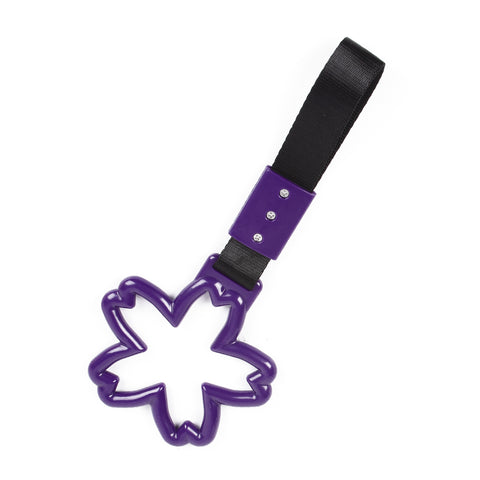 Purple Tsurikawa Handle Ring Sakura Shaped Japanese Car Warning Loop Decoration
