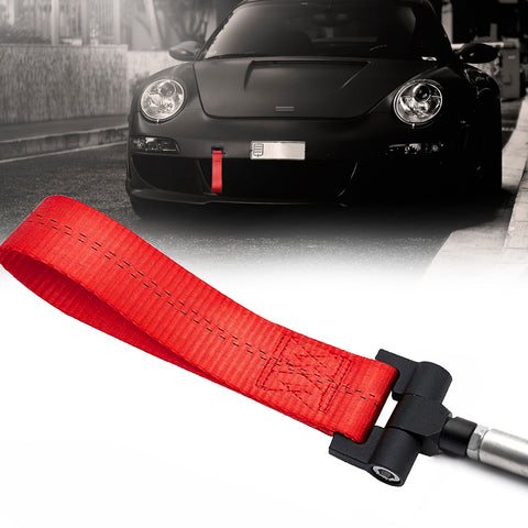 Blue / Black / Red JDM Style Tow Hole Adapter with Towing Strap for Porsche Panamera 970 Carrera 911 991