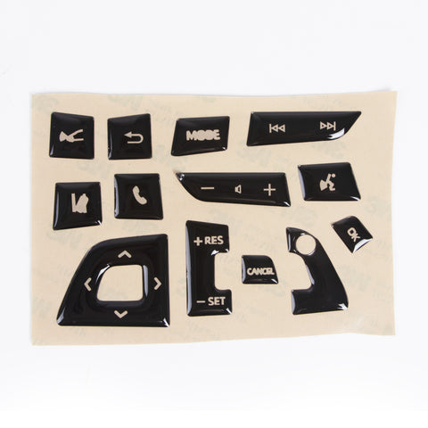 Set Black Steering Wheel Switch Cover Trim Decor For Toyota Highlander 2020-2022