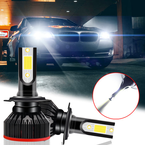 6000K Xenon White LED Headlight Bulb All-in-One Conversion High Low Beam Kit, 6000LM Super Bright Fog Light Replacement
