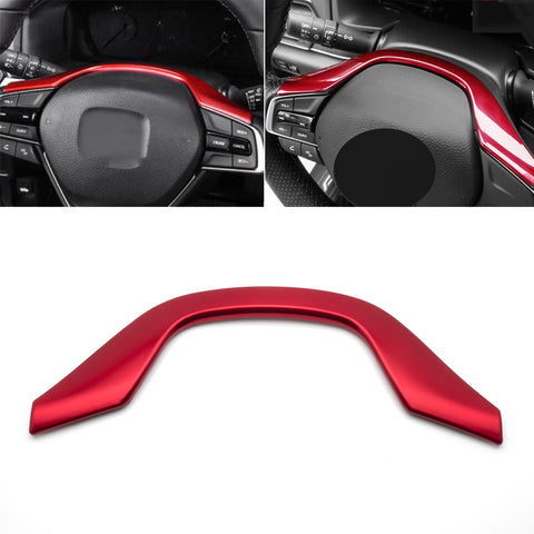 Carbon Fiber Style / Red Steering Wheel Frame Cover Trim Inner Decoration Fit Honda Accord 2018