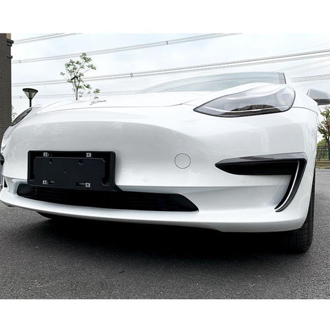 Front Fog Light Lamp Eyebrow Cover Trim Compatible With Tesla Model 3 2017-2023, 2pcs (Carbon Fiber Pattern)