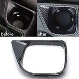 Car Water Cup Holder Frame Trim Cover Carbon Fiber Style Fit for Toyota RAV4 2016 2017 2018