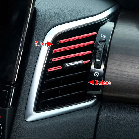 20pcs Auto Interior Air Conditioner Decoration Strip for Vent outler, Soft Bendable PVC Air Vent Outlet Cover Trim Kit Universal Fit, Car Interior Accessories(Red)