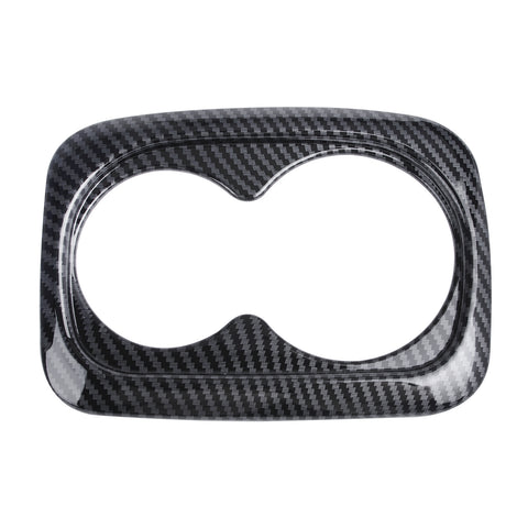 Carbon Fiber Pattern Water Cup Holder Frame Cover Trim For Honda Civic 2016-2022