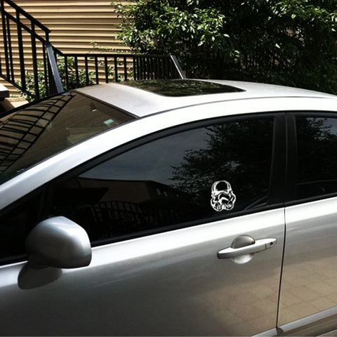 3x Star Wars Storm Trooper Silver JDM Vinyl Stickers Universal Fit Decals