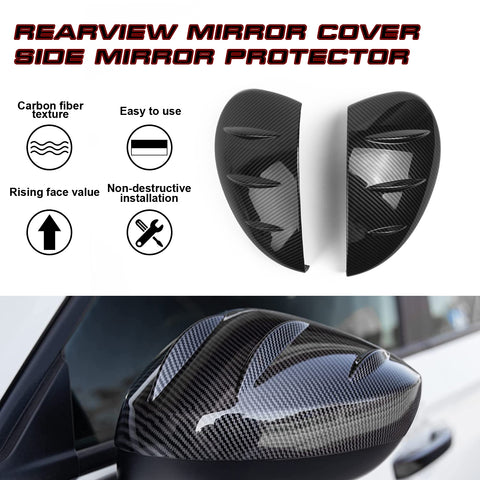 2Pcs Carbon Fiber Texture Rearview Side Mirror Cover Trim For Honda Civic 2022