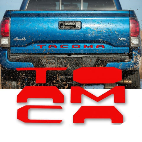 Matte Black \ Brushed Gold \ Brushed Silver\ Red Vinyl Insert Letters Decal Sticker For Toyota Tacoma 2016-2018 Rear Tailgate