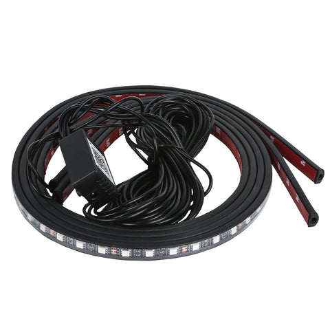 RGB LED Underglow Light, Multi Color Music Sound Active Function Bluetooth Underbody Neon Accent LED Strip Lights Kit, w/ APP Control Wireless Remote, 60x90cm 4pcs