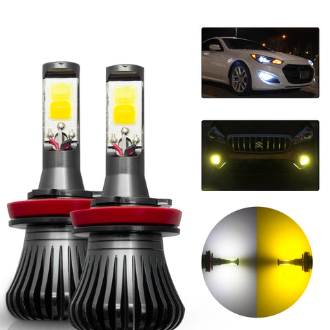 9005 9006 HB3 HB4 / H8 H9 H11 / 880 881 889 COB LED Bulb White Golden Yellow Dual Color Fog Light Conversion Kit