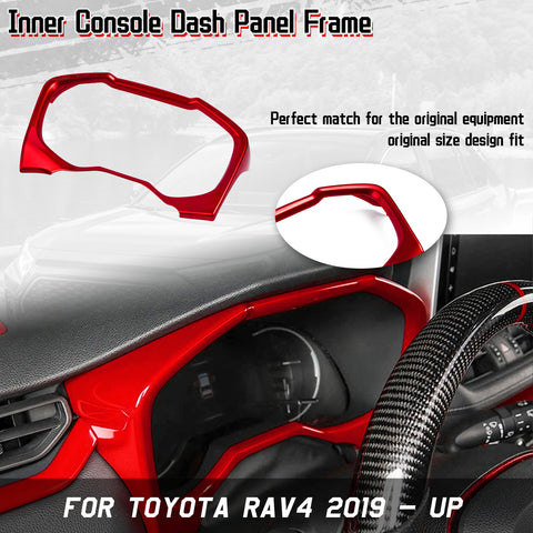 Inner Center Console Dashboard Instrument Frame Cover Trim, Sporty Red, Compatible with Toyota RAV4 2019-2024