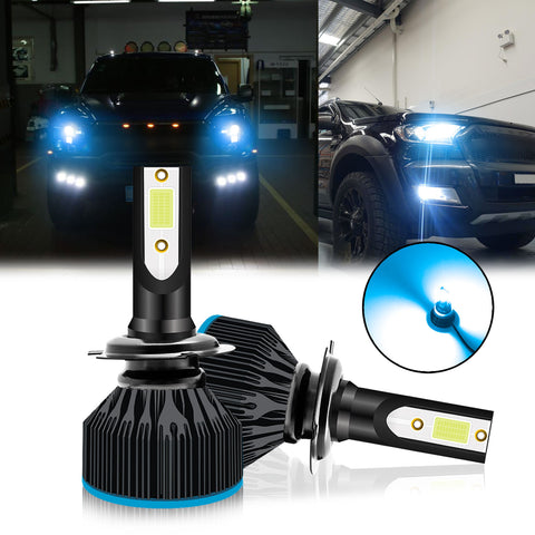 8000K Ice Blue LED Headlight Bulb All-in-One Conversion High Low Beam Kit, 6000LM Super Bright Fog Light Replacement