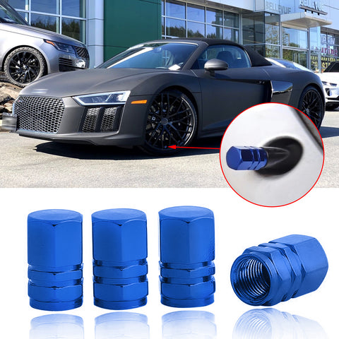 4pc Gun Metal / Chrome Silver / Black / Gold / Purple / Blue / Red Car Bike Wheel Tire Valve Stem Caps Dust Cover Alloy Universal Fit