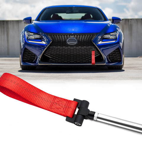 Blue / Black / Red JDM Style Tow Hole Adapter with Towing Strap for Lexus IS CT RC RX GS ISF