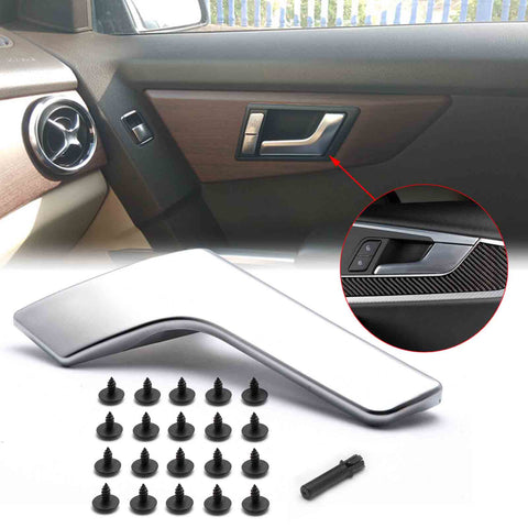 Left Driver / Right Passenger Side Inside Interior Door Handle Repair Kit for Mercedes Benz W204 X204 GLK250 GLK300 GLK350 C230 C250 C350 C63 AMG 2008-2015, Matte Silver