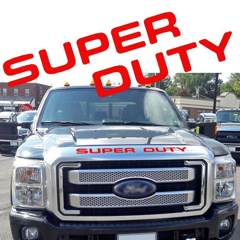 Brushed Gold \ Brushed Silver \ Matte Black \ Glossy Black \ Glossy Red Thin Vinyl Super Duty Letters Decal Stickers For Ford F-250 F-350 F-450 F-550 2008-2016 Front Grille Hood