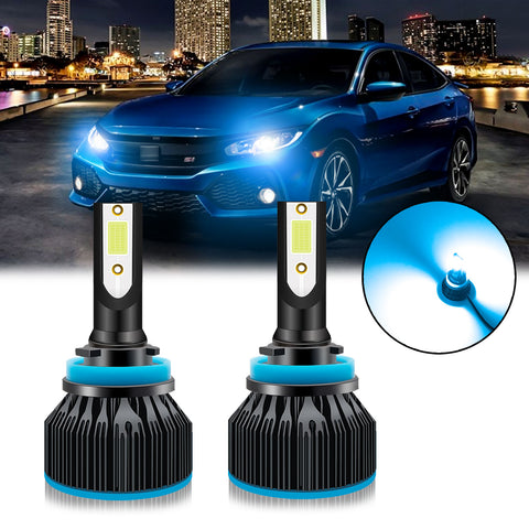 8000K Ice Blue LED Headlight Bulb All-in-One Conversion High Low Beam Kit, 6000LM Super Bright Fog Light Replacement