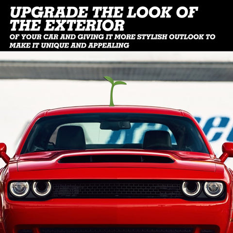 Racing Style Green Sapling Antenna Roof Stickers Decor For Car Front Rear Bumper