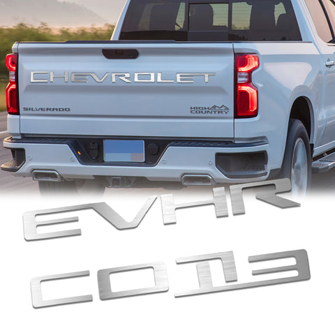 Matte Black / Red / White / Silver Trunk Tailgate Vinyl Letter Sticker Insert Decal for Chevrolet Silverado 2019