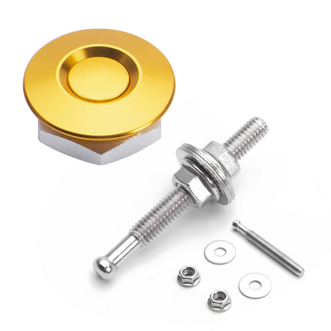 Universal Front Rear Bumper Trunk Hatch Lids Quick Release Fastener Hood Pin Kit Yellow