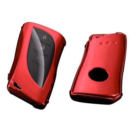 Red Soft TPU Full Protect Remote Control Key Fob Cover For Lexus ES350 2018-2022