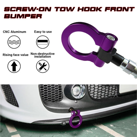 Set Purple Track Racing Aluminum Tow Hook Ring For Honda Fit Acura TL 2006-2008