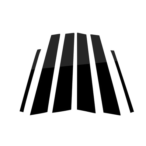 6pcs Reflective Black Exterior Window Pillar Posts Molding Pre-Cut Cover Side Door Trims For Honda Civic Sedan 2006 2007 2008 2009 2011