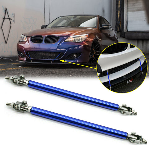 Adjustable 6"-9" / 8"-11" / 10"-13" Front Bumper Lip Splitter Diffuser Strut Rod Tie Bars Fit Most Vehicles, Black / Red / Blue / Silver
