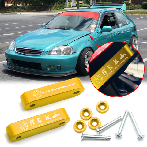 Red / Gold / Blue / Black / Neo / Silver Hood Spacer Riser Kit for Honda Civic Acura Integra, Aluminum Alloy Billet Car Hood Vent Spacer Riser Modification Set