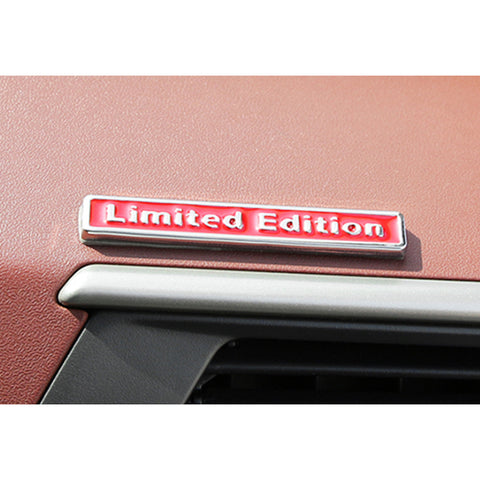 1pc Limited Edition Logo Emblem Metal Badge Sticker Decal for Side Fender Trunk Compatible with Audi A4 A6 Q5 Q7 (9.5cm x 1.5cm Red)