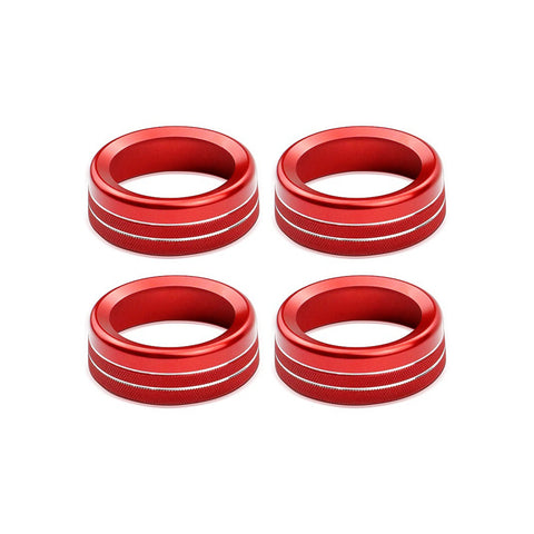 Red AC & 2WD/4WD Switch Control Knob Rings Cover For Toyota Tacoma 2016-2023