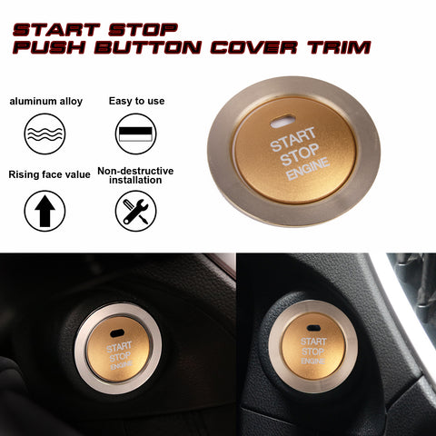 Glossy Gold Aluminum Alloy Engine Start Button Cover Trim For Subaru Forester XV