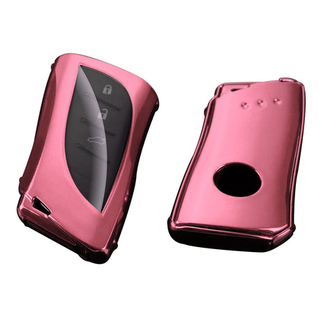 Pink Soft TPU Full Protect Remote Control Key Fob Cover For Lexus ES350 2018-up