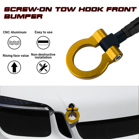 Gold Track Racing Style Aluminum Tow Hook For Porsche Carrera 911 991 2014-up