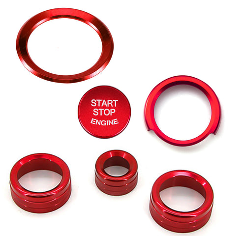 Red Ignition Button Steeing Wheel Logo AC Climate Switch Ring For BMW 2 3 Series