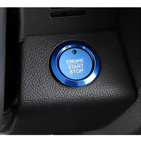 Glossy Blue Aluminum Alloy Engine Start Button Cover Trim For Ford F-150 2016-21