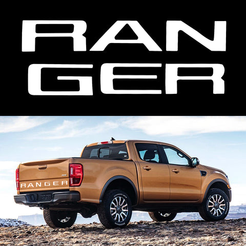 Matte Black / Red / White / Silver Rear Trunk Tailgate Vinyl Decal Insert Letter Sticker for Ford Ranger 2019