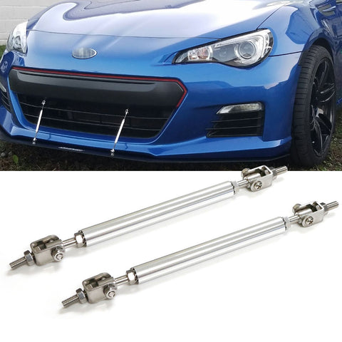 Adjustable 6"-9" / 8"-11" / 10"-13" Front Bumper Lip Splitter Diffuser Strut Rod Tie Bars Fit Most Vehicles, Black / Red / Blue / Silver