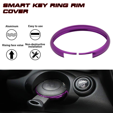 Purple Aluminum Remote Control Key Ring Rim Surrounding For Mini Cooper JCW R55 R56