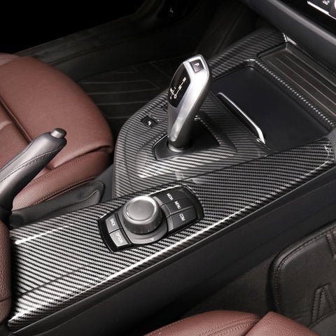 Carbon Fiber Pattern Inner Center Console Multimedia Panel Frame Cover Trim For BMW 3 4 Series F30 F33 F34 F36, M3 M4 F80 F82