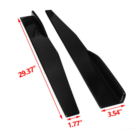 Gloss Black Side Skirt Rocker Winglets Splitters Extensions Diffusers Lip Wind Wing Body Kit Compatible With Most Cars Universal Fit