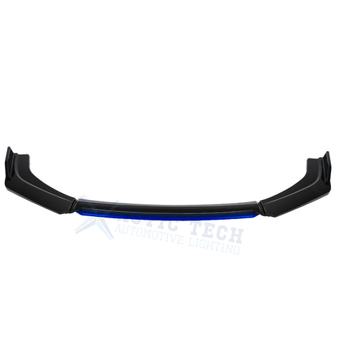 Xotic Tech Front Bumper Lip Chin Spoiler Splitter Diffuser Protector Guard Body Kit Compatible with Honda Accord Civic, Volkswagen MK5 MK6 MK7,Kia Optima,Mitsubishi Lancer, Black w/Blue 4pcs