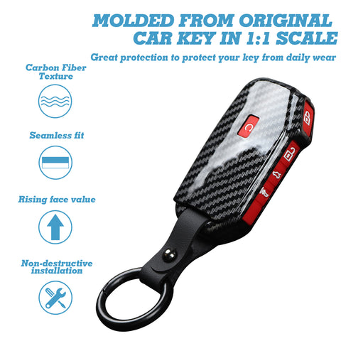 5-Button Carbon Fiber Texture Full Protect Remote Key Fob For Kia Sorento 2018+