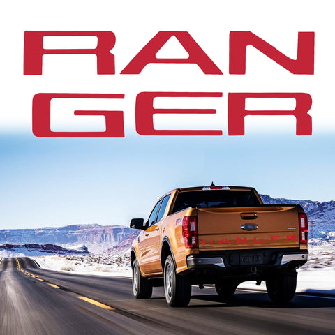 Matte Black / Red / White / Silver Rear Trunk Tailgate Vinyl Decal Insert Letter Sticker for Ford Ranger 2019